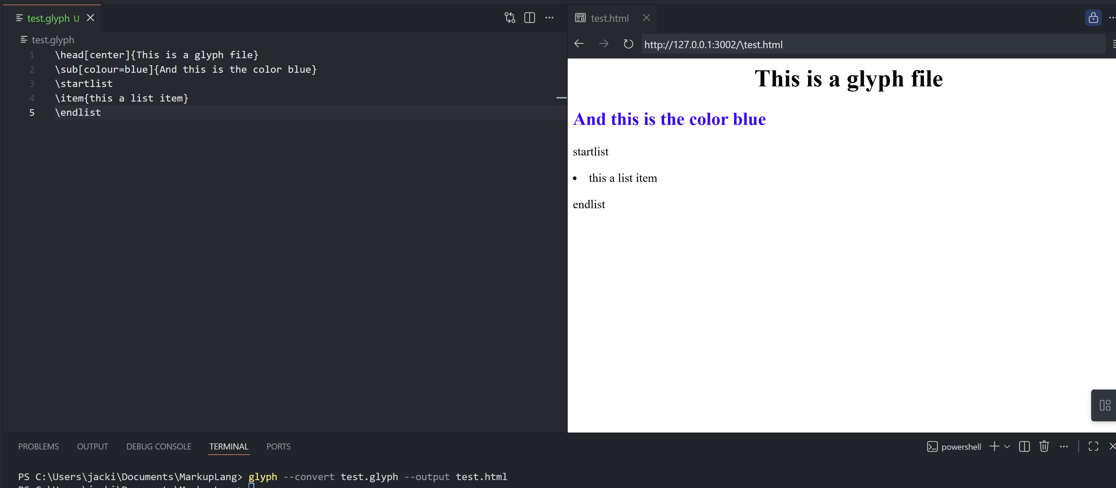 Glyph example